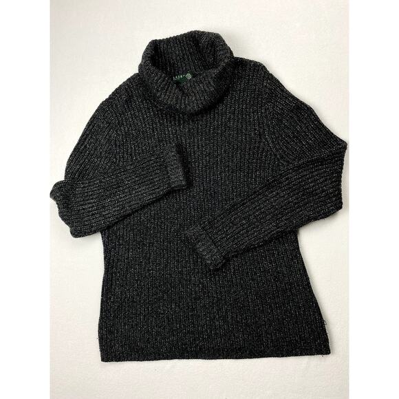Lauren Ralph Lauren Sweaters - Vintage Lauren Ralph Lauren XL Metallic Silk Cashmere Blend Turtleneck Sweater